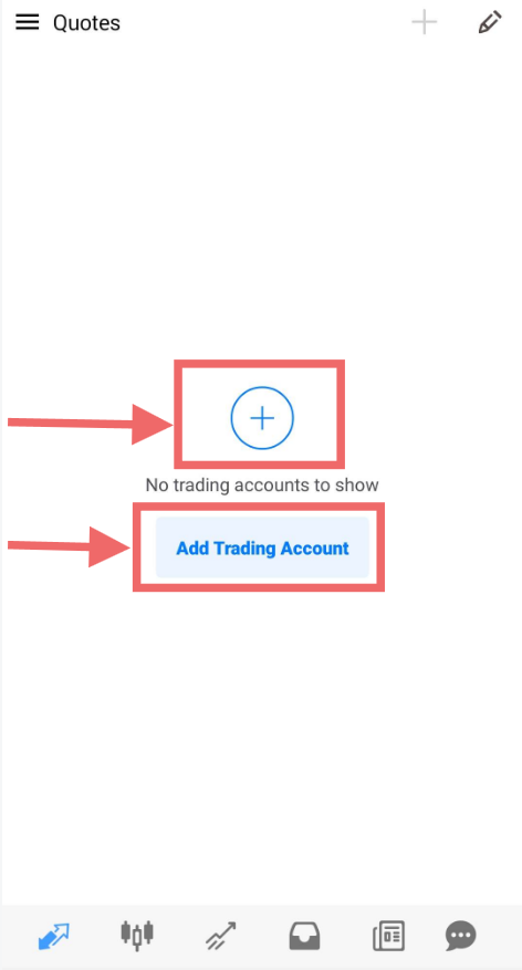 MT4 Android - Add Trading Account
