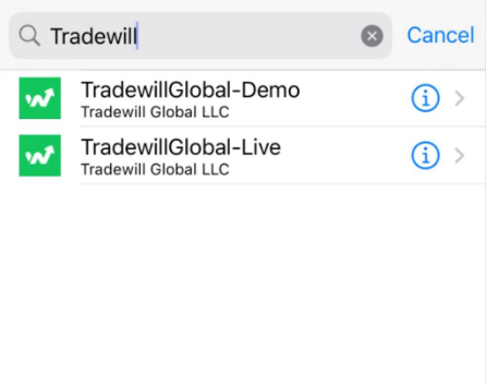 MT4 iOS - Select TradeWill Server